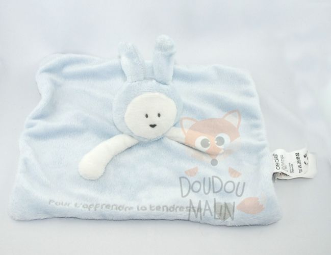  plat carré lapin bleu blanc gris coeur pour tapprendre tendresse 